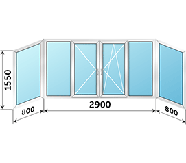 Алюминиевое окно на балкон Provedal 4500x1550