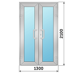 Двухстворчатая дверь остекленная Provedal 1300x2100