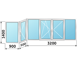 Алюминиевое окно на балкон Provedal 4600x1400