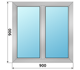 Двухстворчатое окно Slidors 900x900
